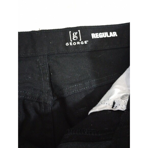 George Big Mens Regular Jeans Black Straight Leg Size 33x30 - Picture 9 of 11